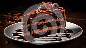 Chocolate Cake, Tempt the Senses Scrumptious Dessert, Indulging in Decadence photo