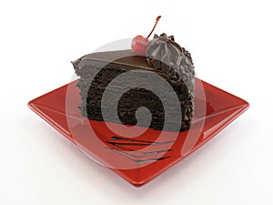 Chocolate cake whole plate