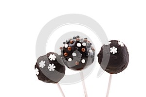 Chocolate cakepops with decoration