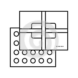 chocolate candies box line icon vector illustration