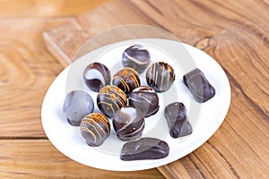 Chocolate candies. Delicious truffle.