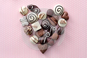 Chocolate candies heart