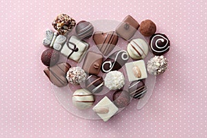 Chocolate candies heart