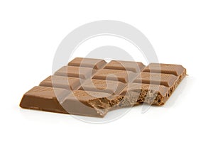 Chocolate candy bar with bite