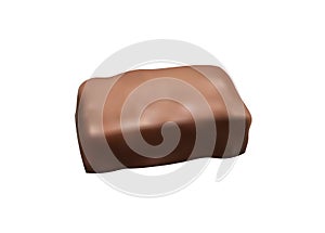 Chocolate candy bar on white background