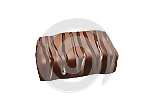 Chocolate candy bar on white background
