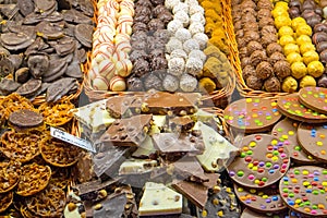 Chocolate candy at the Boqueria