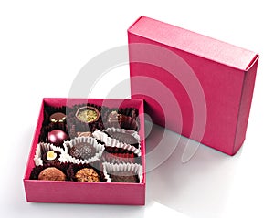 Chocolate candy in box