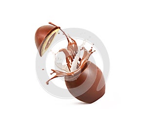 Chocolate candy with explosion of liquid chocolate