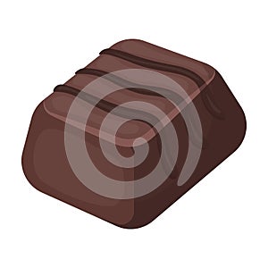 Chocolate candy icon in cartoon style isolated on white background. Chocolate desserts symbol stock vector illustration.