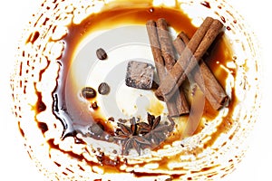 Chocolate candy with anice and cinnamon photo