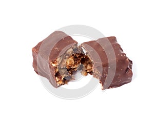 Chocolate candy isolated on white background. delicious truffle. Delicious chocolate pralines isolated.