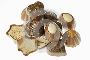 Chocolate candy isolated on a white background