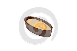 Chocolate candy with a nut isolated on a white background