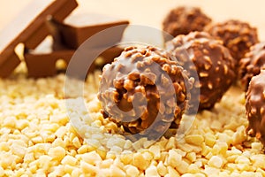 Chocolate candy with nuts