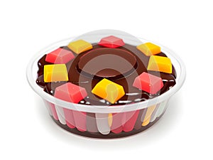 chocolate and candy in plastic box isolated on the white background, Ai Generated