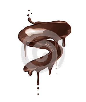 Chocolate candy in a twisted shape on a white background