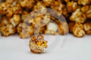 Chocolate caramel coated popcorn
