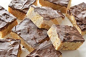 Chocolate caramel rice crispy treats.