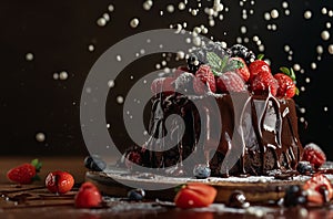 Chocolate cascade cake