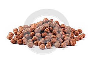 Chocolate cereals balls isolated