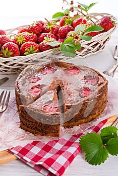 Chocolate cheese cake with Strawberry
