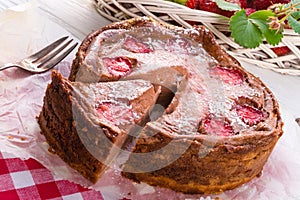 Chocolate cheese cake with Strawberry