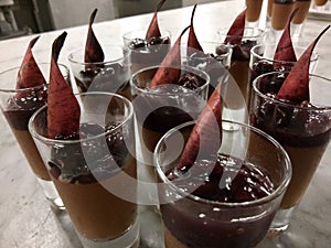 Chocolate cherry panacotta photo