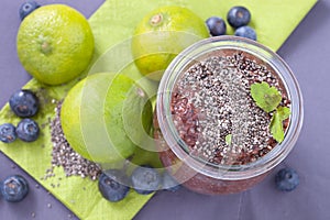 Chocolate chia seeds pudding.