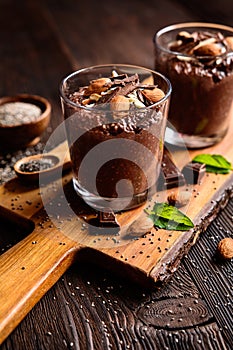 Chocolate chia seeds pudding