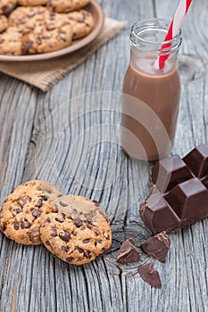 Chocolate chip coockies with kakao photo