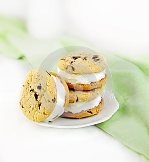 Chocolate Chip Cookie and Ice Cream Sandwiches