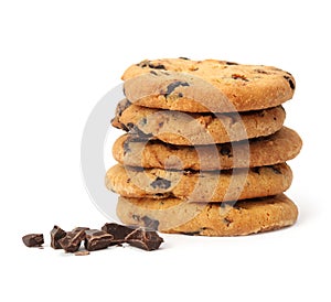 Chocolate chip cookie isolated