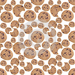 Chocolate Chip Cookie Seamless Background