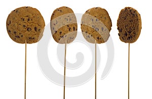 Chocolate chip cookie on a stick