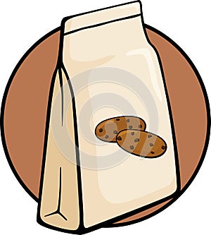 chocolate chip cookies bag vector illustration