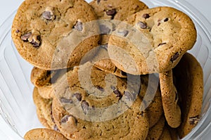 Chocolate chip cookies in bowl
