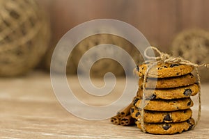 Chocolate chip cookies. Cinnamon sticks, cardamom and star anise.