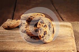 Chocolate chip cookies, gluten free, a close-up of a stack