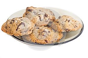 Chocolate chip cookies isolated
