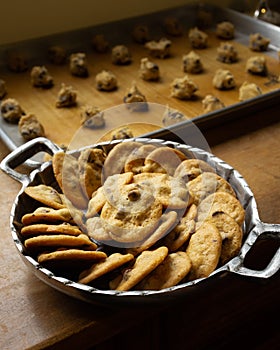 Chocolate chip cookies over Alpaca tray