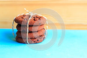 Chocolate chip cookies stack