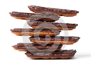 Chocolate chip cookies on white isolated background Isolate cookie on white background with clipping path