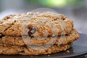 Chocolate chip oatmeal walnut cookies