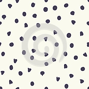 Chocolate chip polka dots, vector seamless pattern