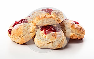 Chocolate chip Scones isolated on white background.