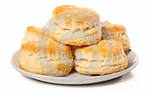 Chocolate chip Scones isolated on white background.