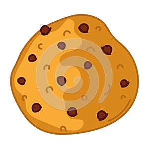 Chocolate chips cookie Fast food icon sketch Vector