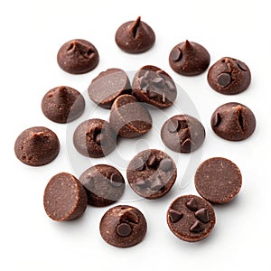 Chocolate chips isolated photo