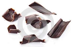 Chocolate chips isolated on a white.